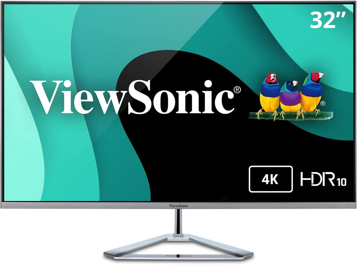 ViewSonic VX3276-4K-MHD 32 Inch 4K UHD Monitor with Ultra-Thin Bezels, HDR10 HDMI and DisplayPort for Home and Office 32-Inch 4K UHD