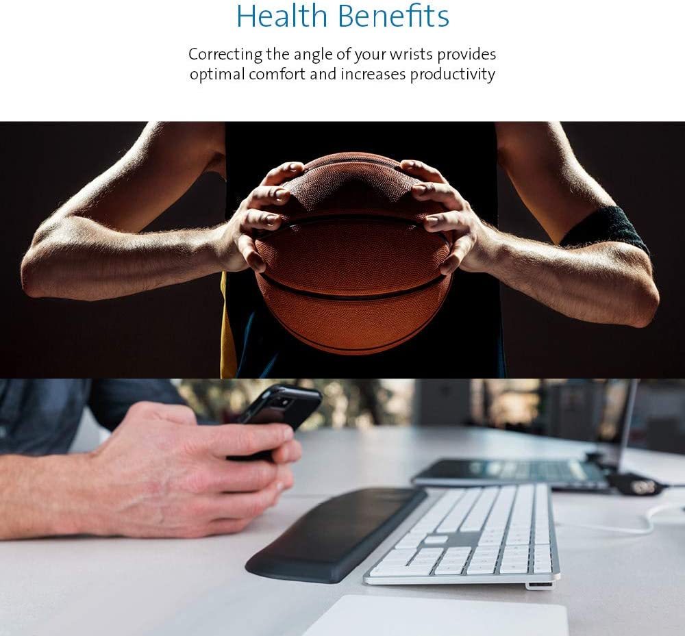 Kensington ErgoSoft Wrist Rest for Slim Keyboards, Black (K52800WW) Keyboard Wrist Rest Slim