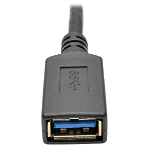 Tripp Lite USB 3.1 Gen 1 Cable, USB-C to USB-A (M/F), Type-C to Type-A, 5 Gbps, 6" (U428-06N-F) 6" Adapter (M/F)