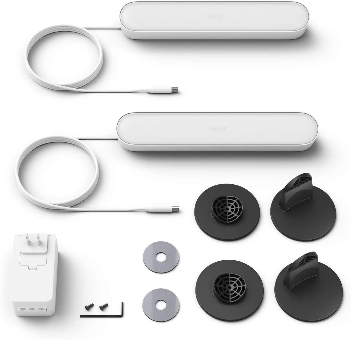 Philips Hue Play White & Color Smart Light, 2 Pack Base kit, Hub Required/Power Supply Included (Works with Amazon Alexa, Apple Homekit & Google Home) Base Kit (2 Lights) White