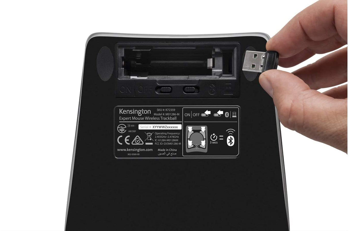 Kensington Expert Wireless Trackball Mouse (K72359WW) Black, 3.5" x 6.1" x 8" Wireless Mouse