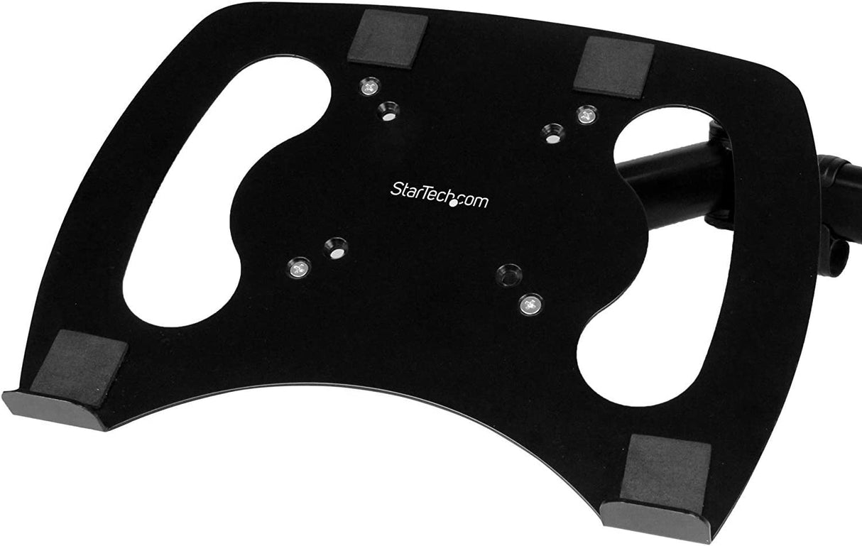 StarTech.com Laptop Monitor Stand - Computer Monitor Stand - Full Motion Articulating - VESA Mount Monitor Desk Mount (ARMUNONB) Black Dual Arms - Monitor & Laptop