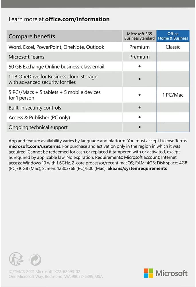 Microsoft Office 2021 Home & Business - Box Pack - 1 PC/Mac