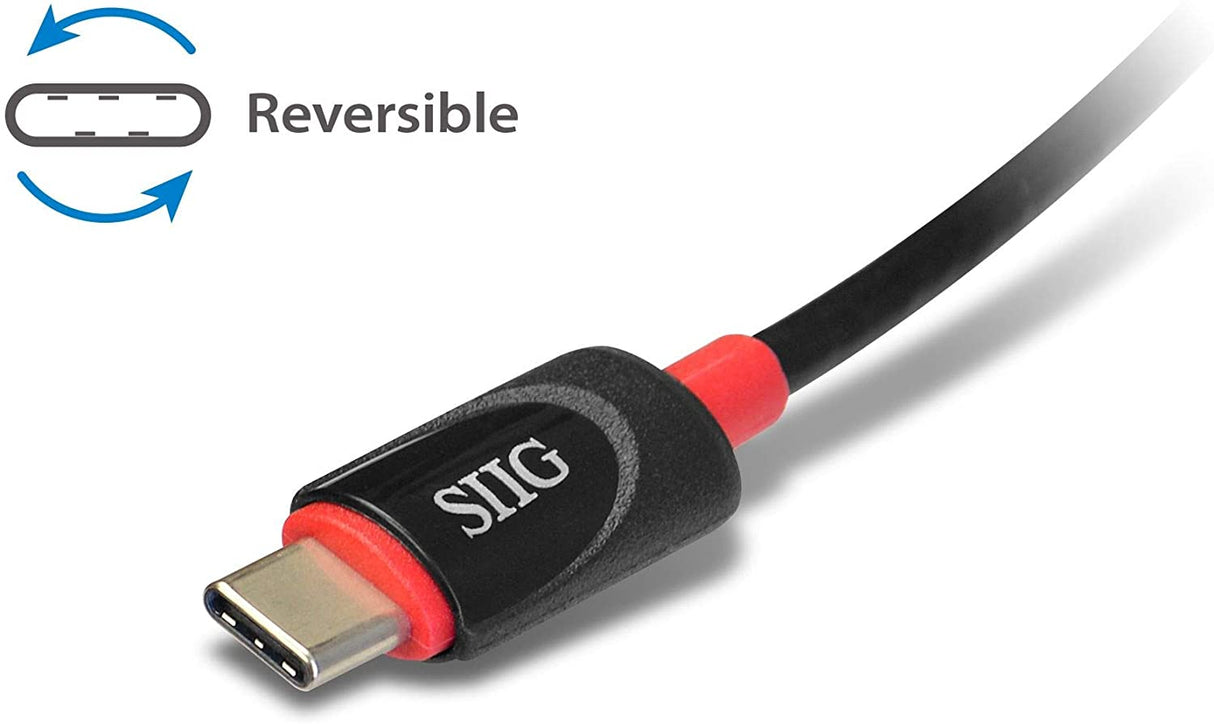 SIIG USB Type C to Gigabit Ethernet Adapter - 10/100/1000 Mbps LAN adapter for Windows and Mac Systems, Thunderbolt 3 (Black) Black - USB C