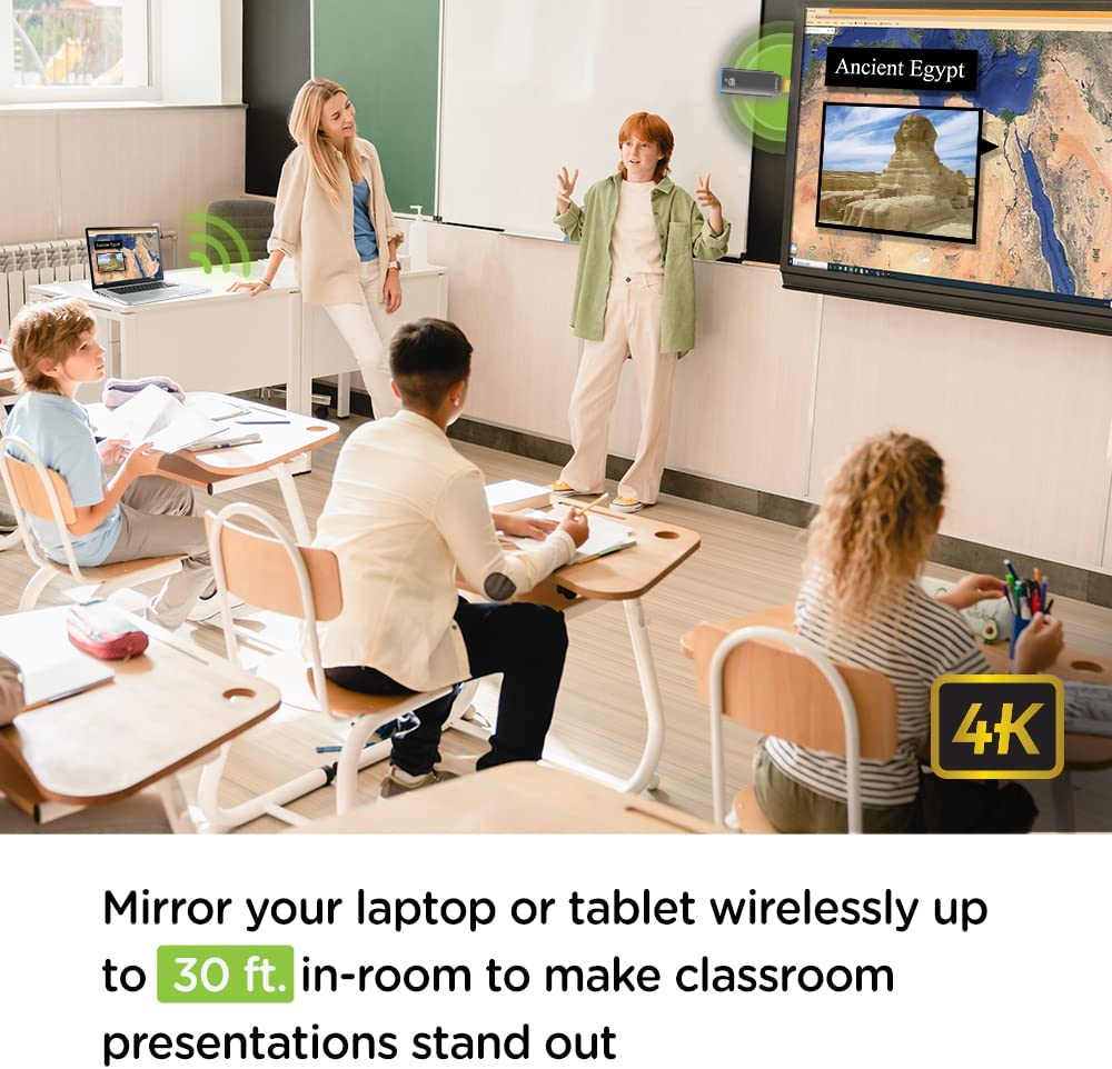 IOGEAR HDMI Wireless Video Sharing Device - 1080p@60Hz - Wireless 2.4/5GHz w/WPA-2 Security - Up to 30Ft in-Room - Mirror Mode - Laptop or Phone to Display - Win Mac OS iOS Android Chrome - GWAVRD