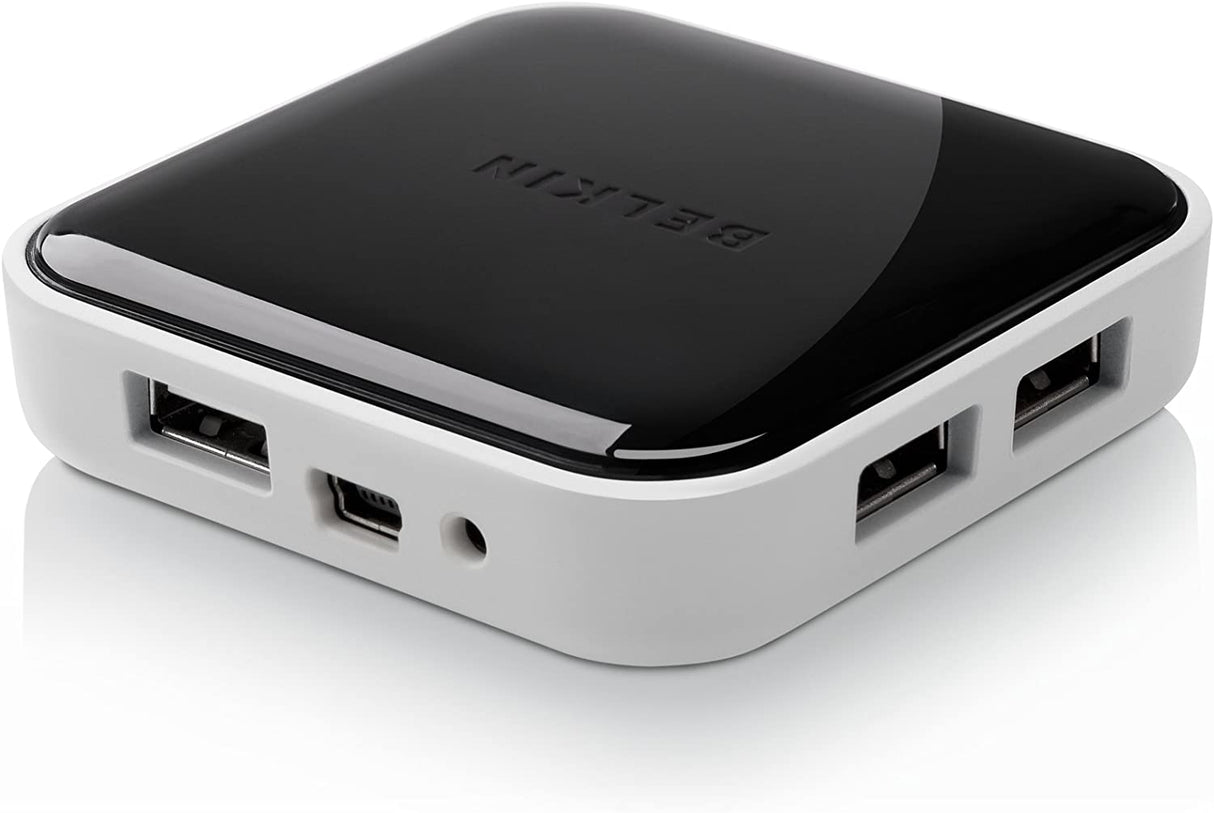 Belkin 7-Port Plug-and-Play Powered Desktop Hub with USB-A Ports 7-Port Desktop Black and White