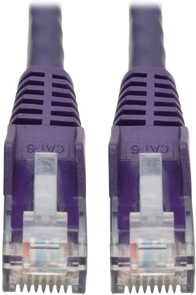 Tripp Lite Cat6 Gigabit Ethernet Snagless Molded Patch Cable UTP Purple RJ45 M/M 6' (N201-006-PU) 6-ft. Purple