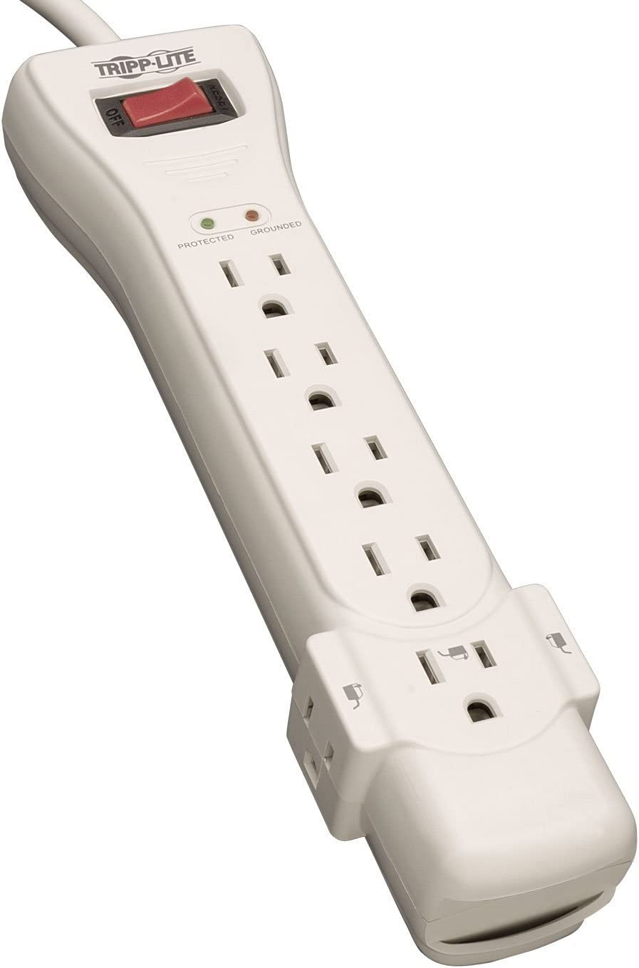 Tripp Lite SUPER7 Protect It! 7-Outlet Surge Protector (Basic Protection; 7ft Cord), Light Gray