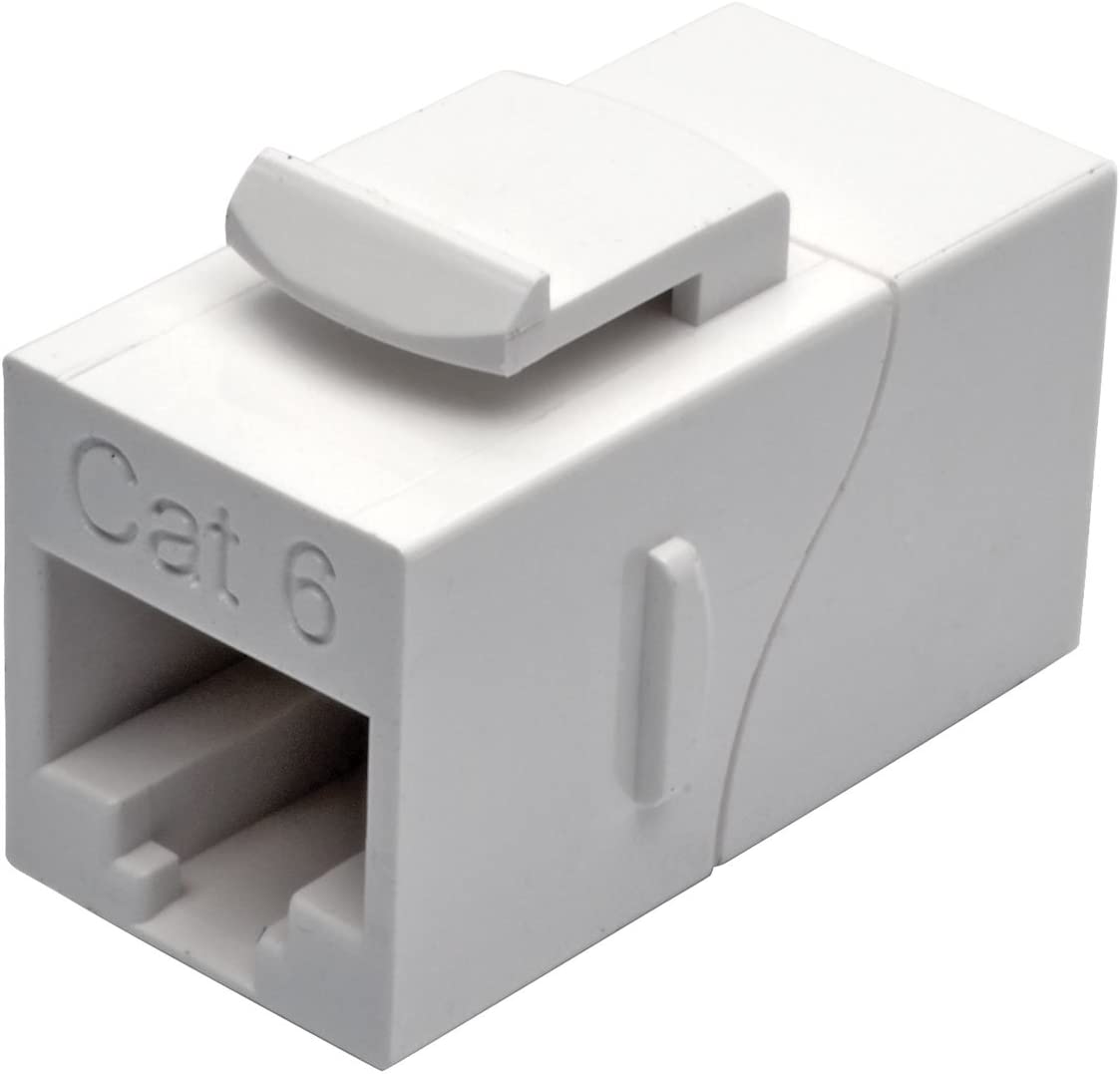 Tripp Lite Cat6 Straight-Through Modular in-Line Snap-in Coupler RJ45-F/F (N235-001-WH), White Cat6 White