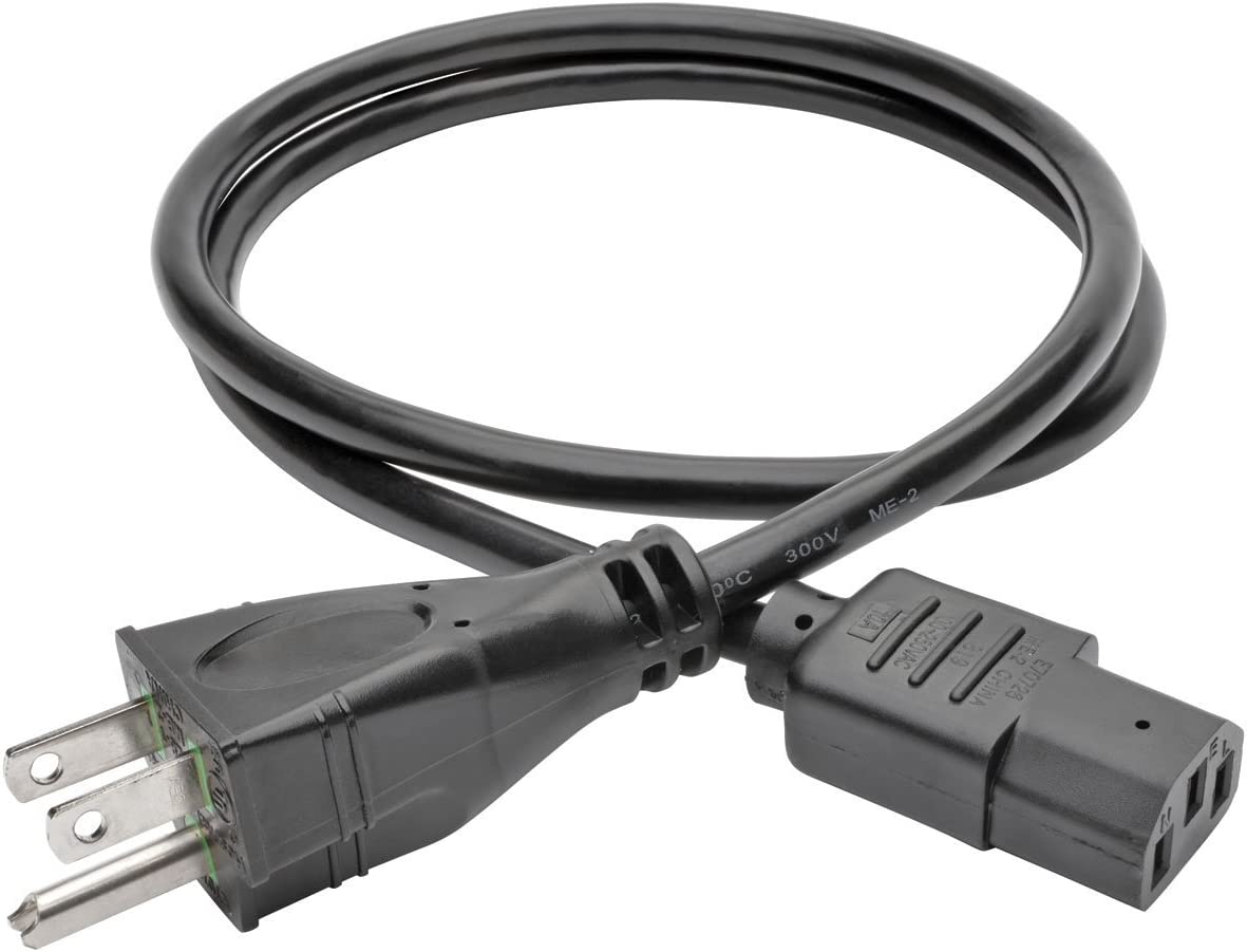 Tripp Lite Hospital Medical Power Cord, 10A, 18AWG, 5-15P to C13, 3' (P006-003-HG10) 3 ft. 10A