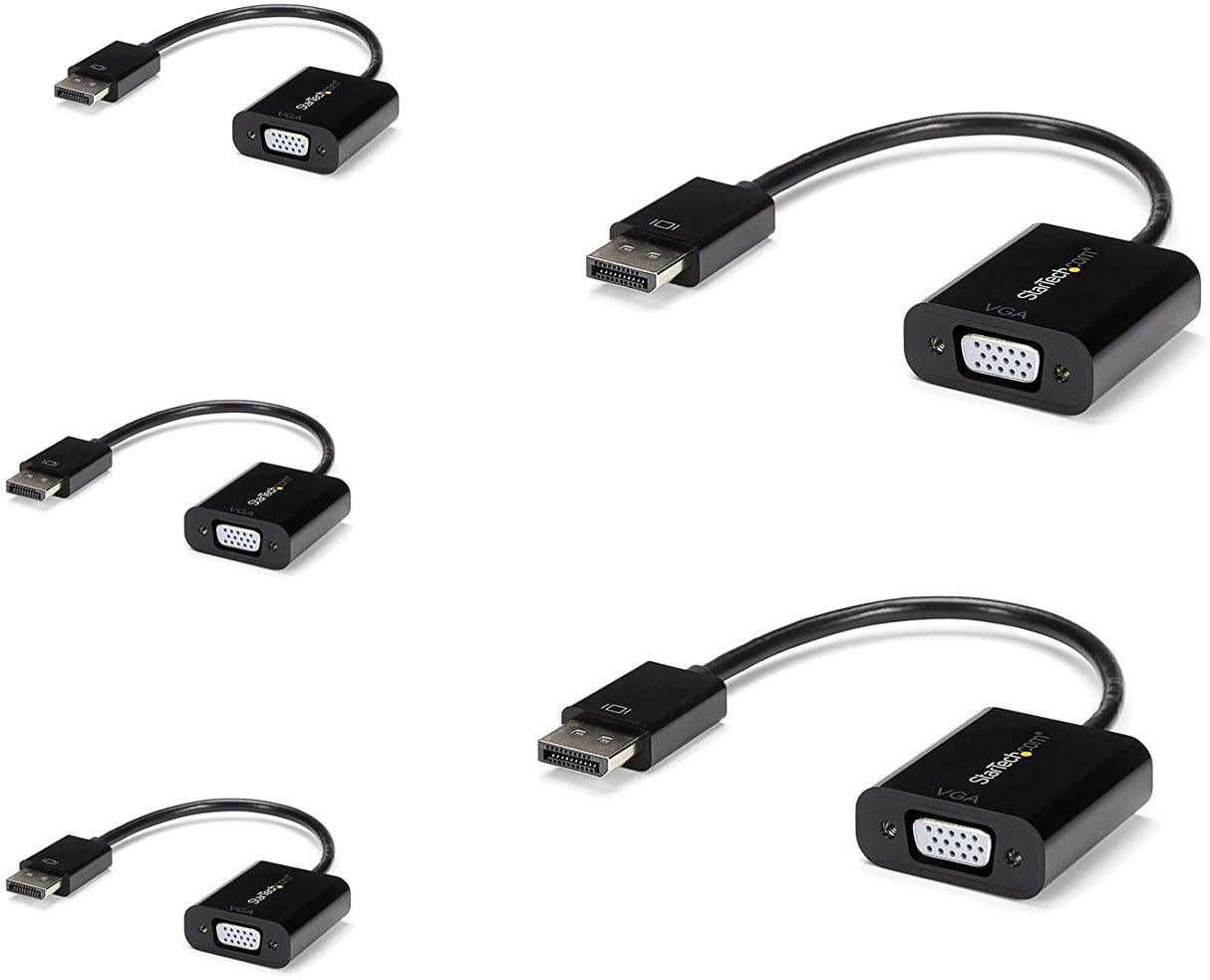 StarTech.com 5-Pack DisplayPort to VGA Adapter - DisplayPort 1.2 to VGA Active Adapter - Digital DP to Analog VGA Video Converter Dongle - DisplayPort Male to VGA Female Monitor Adapter (DP2VGA3X5) 5 Pack