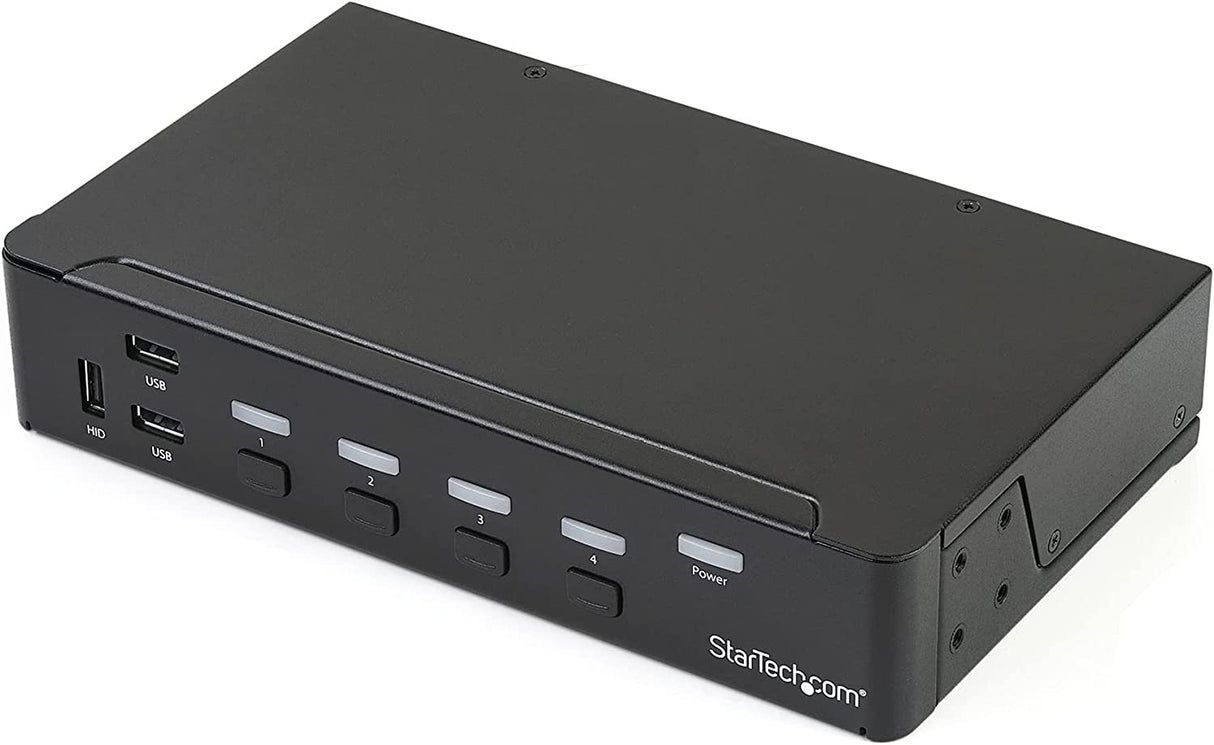 StarTech.com 4 Port DisplayPort KVM Switch - DP KVM Switch with Audio and Built-in USB 3.0 Hub for Peripherals - 4K 30Hz (SV431DPU3A2)