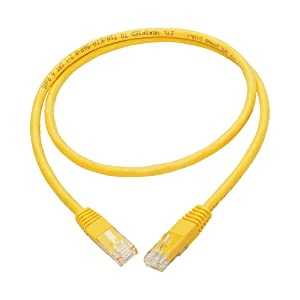 Tripp Lite Cat6 Cat5e Gigabit Molded Patch Cable RJ45 M/M 550MHz 3 ft. Yellow