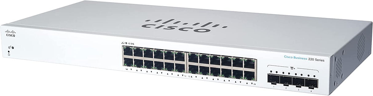 CISCO DESIGNED CBS220-24T-4X Smart Switch | 24 Port GE | 4x10G SFP+ | 3-Year Limited Hardware Warranty (CBS220-24T-4X-NA) 24-port GE / 4 x 10G uplinks