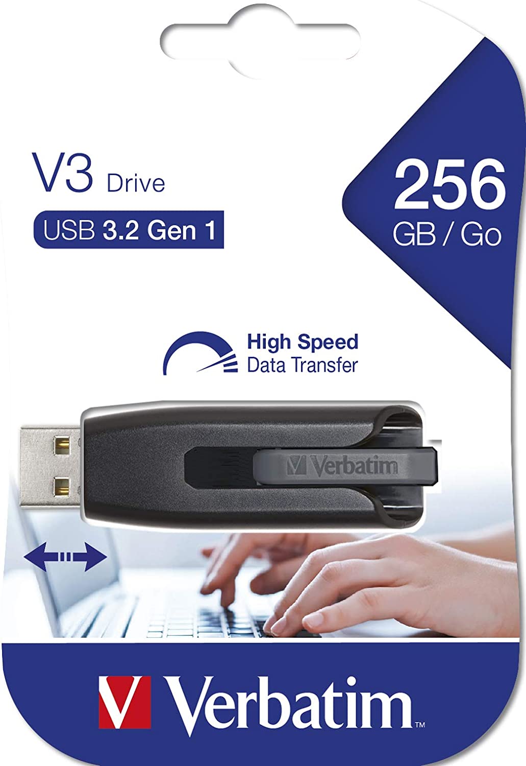 Verbatim 256GB Store 'n' Go V3 USB 3.0 Flash Drive - Gray