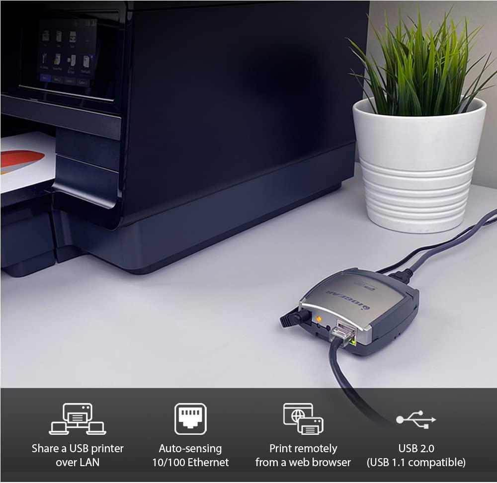 IOGEAR 1-Port USB 2.0 Print Server, GPSU21 English Print Server