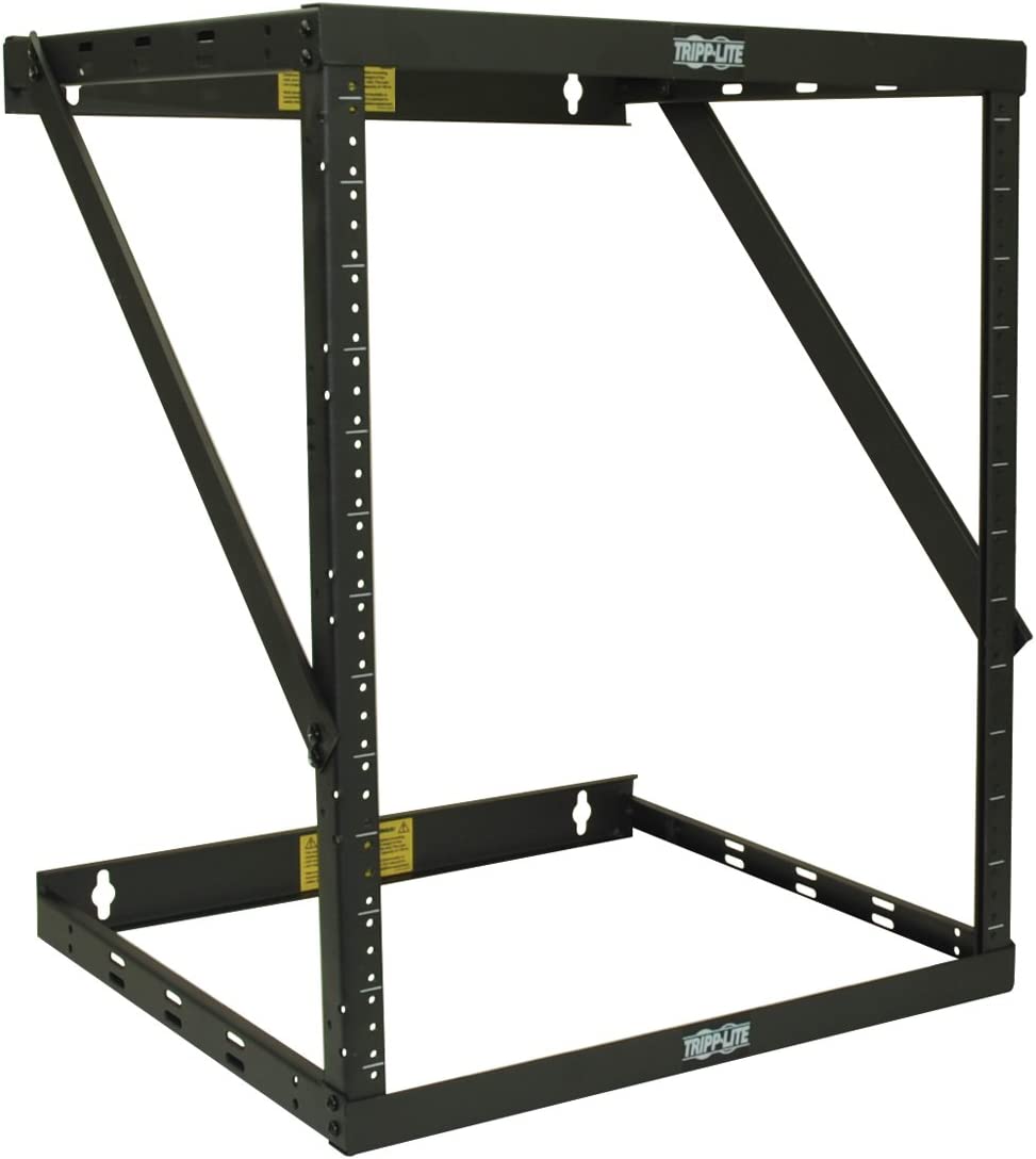 Tripp Lite 12U Wall Mount 2-Post Open Frame Rack, Heavy Duty Network Equipment Rack, Switch Depth, 18" Deep (SRWO12UHD),Black Fixed Rack