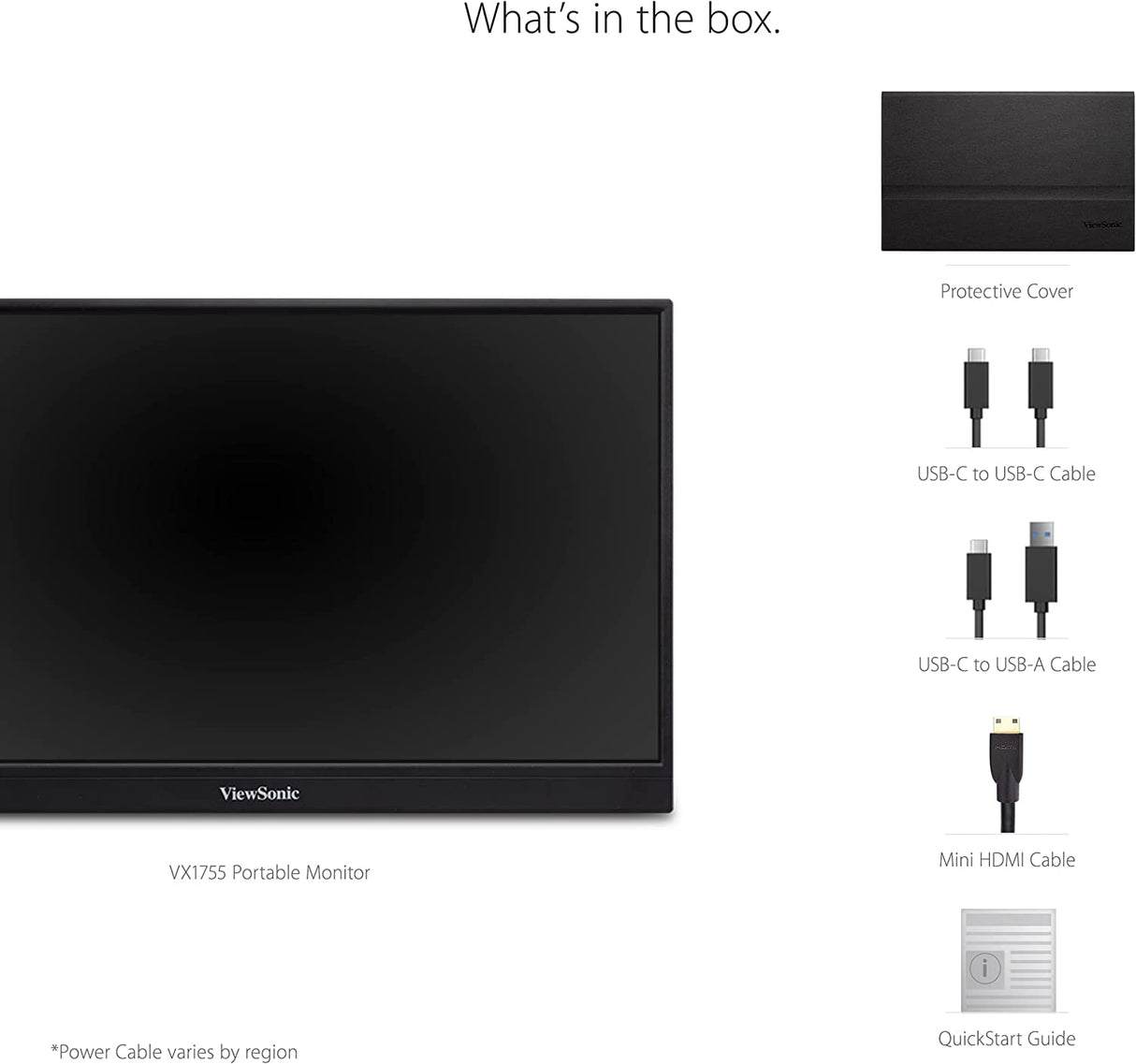 ViewSonic VX1755 17 Inch 1080p Portable IPS Gaming Monitor with 144Hz, AMD FreeSync Premium, 2 Way Powered 60W USB C, Mini HDMI, and Built in Stand with Cover for Home and Esports 17 Inch Gaming