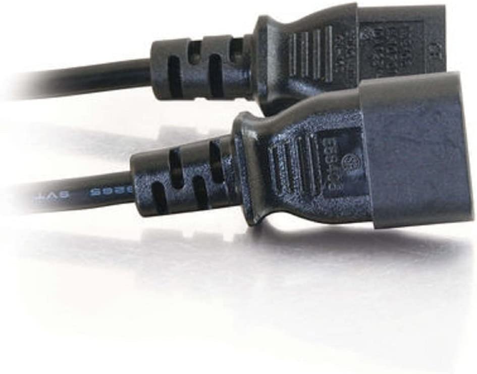 C2g/ cables to go C2G Power Cord, Short Extension Cord, Power Extension Cord, 16 AWG, Black, 3 Feet (0.91 Meters), Cables to Go 29966 Black 3 Feet C14 to C13 16AWG Cord