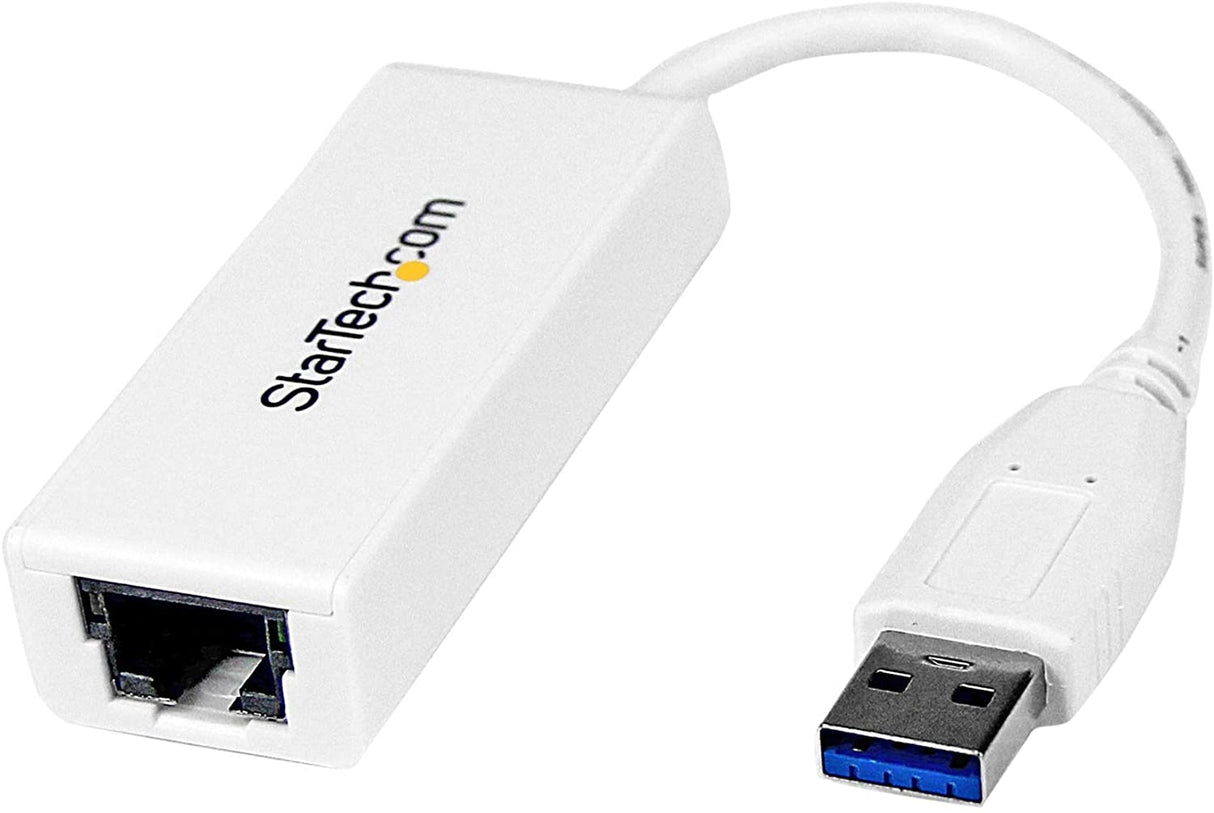 StarTech.com USB 3.0 to Gigabit Ethernet Network Adapter - 10/100/1000 NIC - USB to RJ45 LAN Adapter for PC Laptop or MacBook (USB31000SW),White