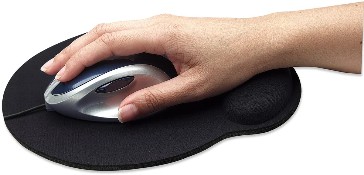 Manhattan Small Gel Mouse Pad - with Soft Wrist Support, Non-Slip Base, Ergonomic Design - for Laptop, Computer, PC Mouse - Lifetime Mfg Warranty - Black, 434362
