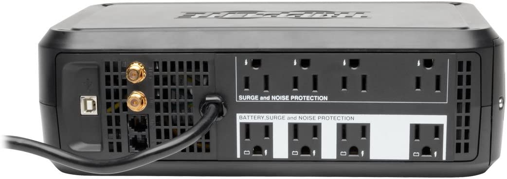 Tripp Lite SMART1000LCD 1000VA 500W UPS Back-Up Smart Tower LCD AVR 120V USB Coax RJ45, 8 Outlets