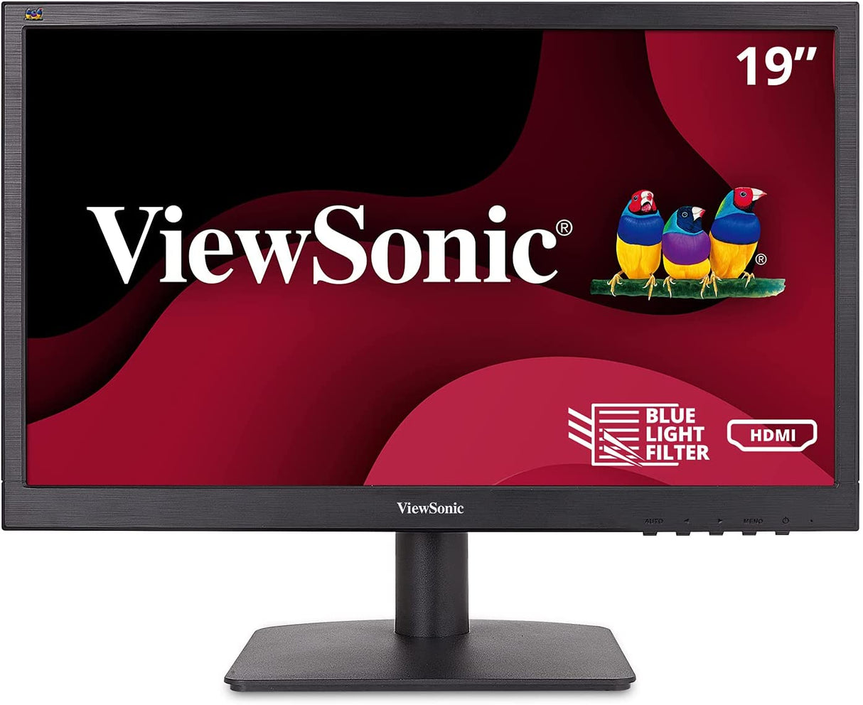 ViewSonic VA1903H 19-Inch WXGA 1366x768p 16:9 Widescreen Monitor with Enhanced View Comfort, Custom ViewModes and HDMI for Home and Office, Black