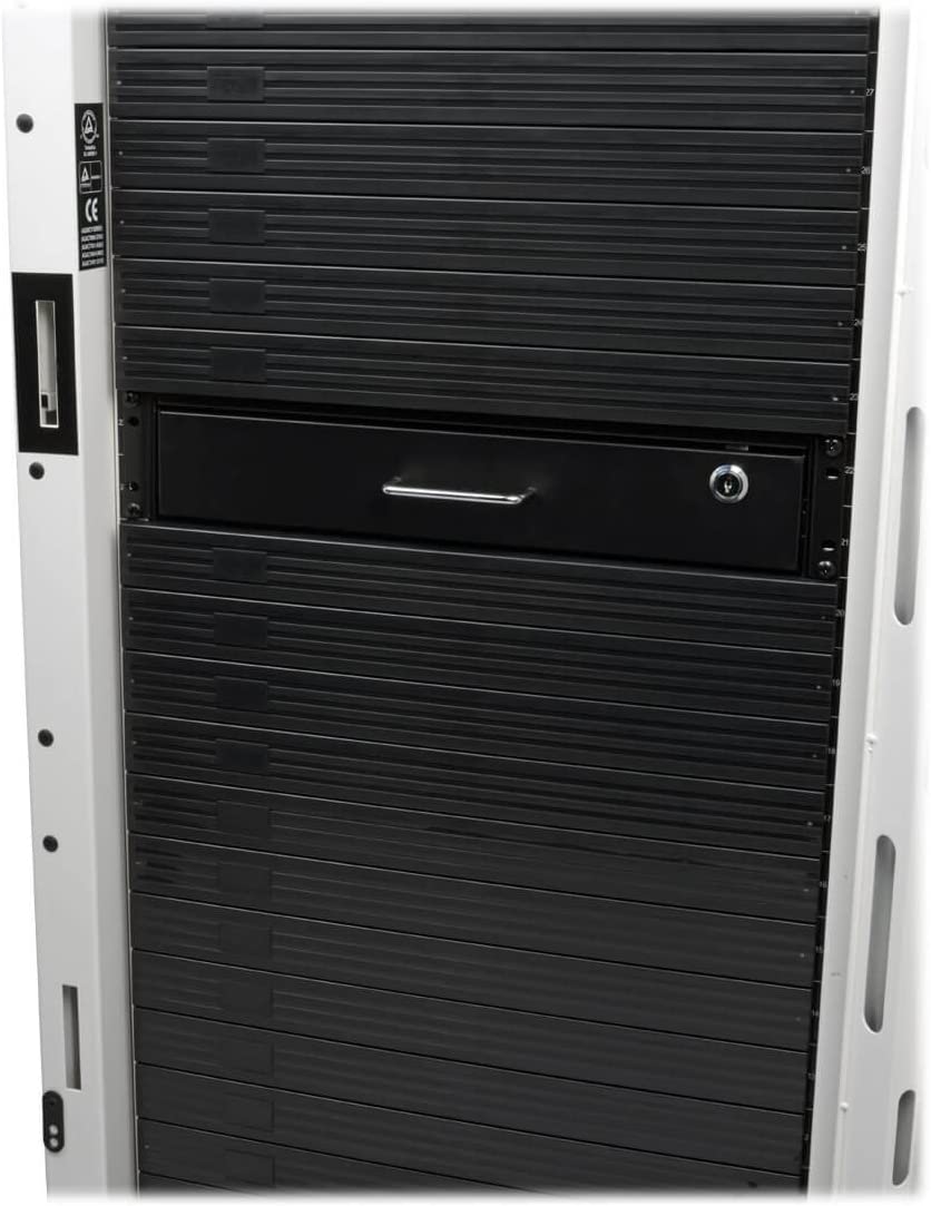 Tripp Lite 2U Locking Rackmount Storage Drawer Rack Enclosures/ Open Frame 2-Post or 4-Post (SRDRAWER2U),Black