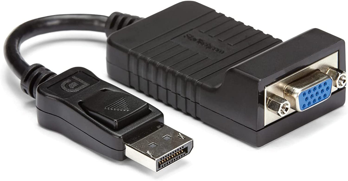 StarTech.com DisplayPort to VGA Adapter - Active DP to VGA Converter - 1080p Video - Durable - DP/DP++ Source to VGA Monitor Cable Adapter Dongle - DP 1.2 to VGA - Latching DP Connector (DP2VGA) 3 inches