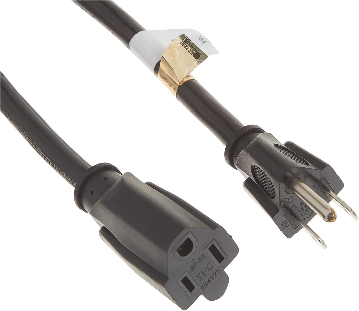 StarTech.com 10ft (3m) Heavy Duty Extension Cord, NEMA 5-15R to NEMA 5-15P Black Extension Cord, 15A 125V, 14AWG, Heavy Gauge Power Extension Cable, Heavy Duty AC Power Cord, UL Listed (PAC1011410)
