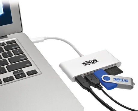 Tripp Lite 2-Port USB-C to USB-A (2X) Portable Hub, Micro SD & SD/MMC Reader & USB-C PD Charging Port, USB 3.1 Gen 1 Type-C (U460-002-2AM-C)
