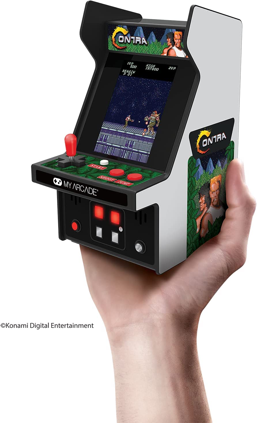 My Arcade Contra Micro Player, Fully Playable, Allows CO/VS Link for CO-OP Action, 6.75 Inch Collectible, Full Color Display, Battery or Micro USB Powered (DGUNL-3280) - Electronic Games Standard Edition