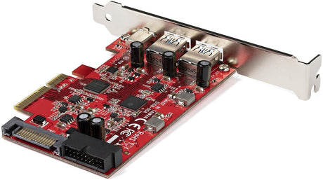 StarTech.com 5-Port USB PCIe Card - 10Gbps USB 3.1 Gen 2 PCIe Card w/ 1x USB-C & 2X USB-A - 1x 2 Port IDC (Internal 5Gbps USB Header Expansion) - USB C PCI Express Controller Card (PEXUSB312A1C1H)