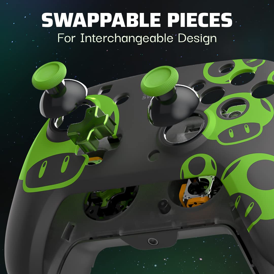 PDP REMATCH Wired Controller for Nintendo Switch/ Lite/ OLED - 1-UP Glow in the Dark