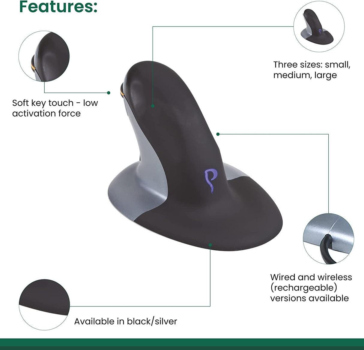 Posturite Wireless Penguin Mouse - Small (9820099)