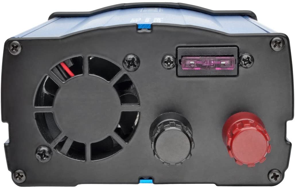Tripp Lite 375W Compact Portable Car Power Inverter 2 Outlet 12V DC to 120V AC w/ 2-Port USB Charging Ports (PV375USB) BLACK/BLUE 375W + USB