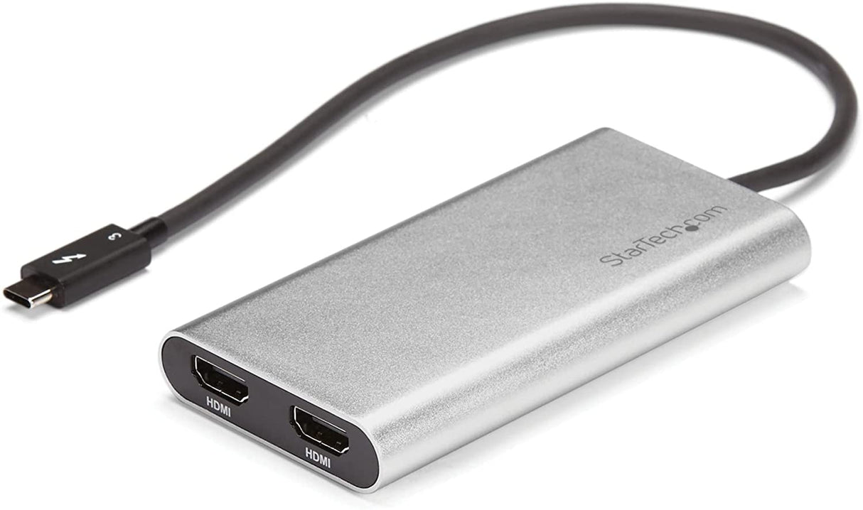StarTech.com Thunderbolt 3 to Dual HDMI 2.0 Adapter - 4K 60Hz Thunderbolt 3 Certified - Dual Monitor HDMI Video Converter Adapter - Mac & Windows compatible - Dual 4K Display HDMI (TB32HD24K60) 2x HDMI (Dual 4K)