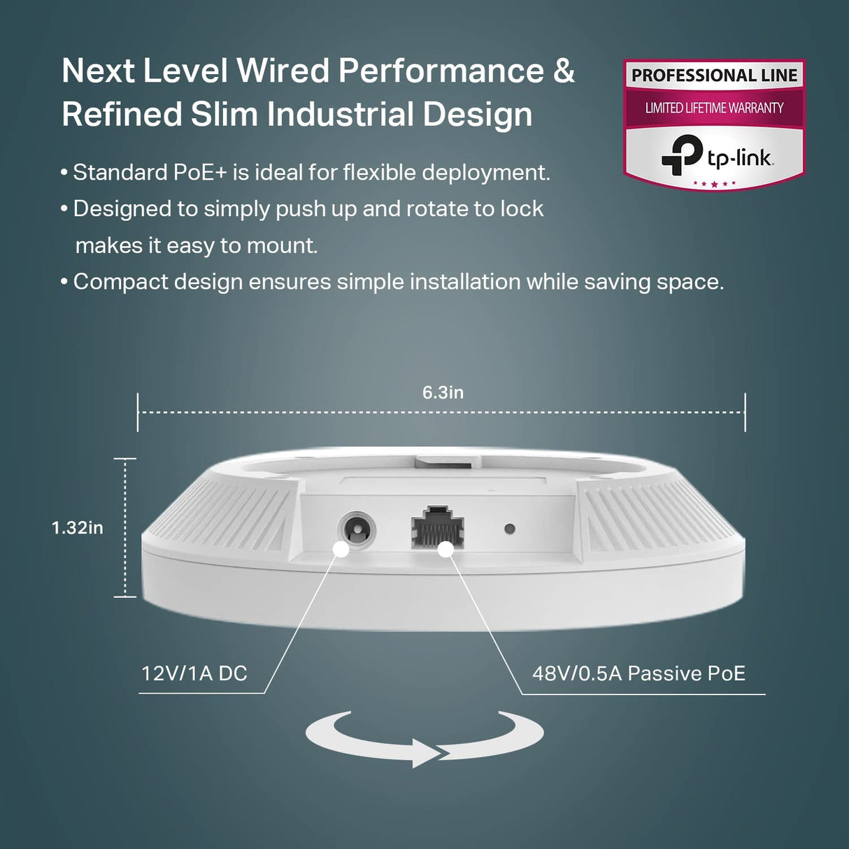 TP-Link EAP610 Ultra-Slim | Omada True WiFi 6 AX1800 Wireless Gigabit Business Access Point | Mesh, Seamless Roaming & MU-MIMO | Multiple SDN Controller Options | Remote & App Control | PoE+ Powered