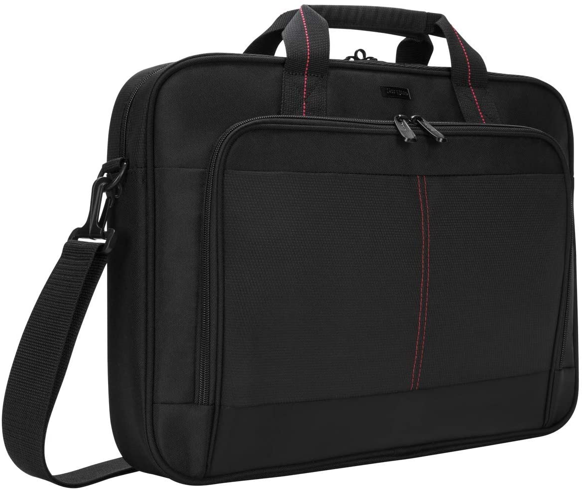 Targus Laptop Bag — Black 15.6" Classic Slim Briefcase Messenger Bag, Spacious, Ergonomic, Foam Padded Laptop Case for Devices Up To 16" (TCT027US) Shoulder Bag 16 inch