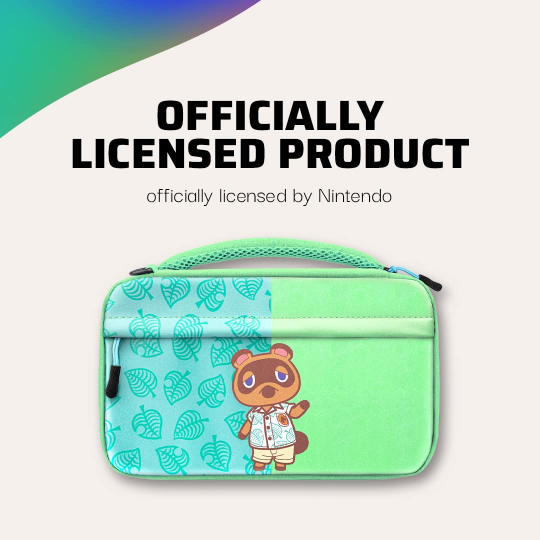 PDP Gaming Officially Licensed Switch Commuter Case - Animal Crossing - Semi-Hardshell Protection - Protective PU Leather - Holds 14 Games - Works with Switch OLED & Lite - Perfect for Kids / Travel Animal Crossing Tom Nook