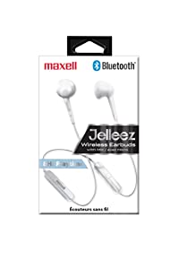 Maxell Jelleez Bluetooth Earbuds - Built-in Microphone - Noise Isolating - 8-Hours Talk/Play - White