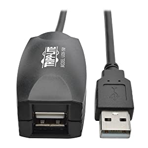 Tripp Lite 15M USB 2.0 Hi-Speed Active Extension Repeater Cable USB-A M/F 49ft (U026-15M), Black 49 Feet (15 meters)