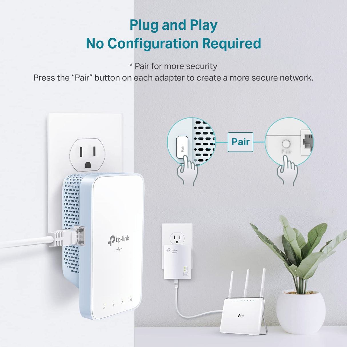 TP-Link Powerline WiFi Extender (TL-WPA7517KIT) - AV1000 Powerline Ethernet Adapter with Dual Band WiFi, OneMesh, Gigabit Port, Ethernet Over Power, Plug & Play AV1000 - Wireless