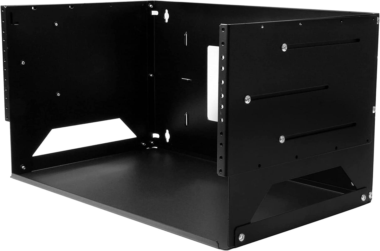 StarTech.com 4U Open Frame Wall Mount Network Rack w/ Built in Shelf - 2-Post Adjustable Depth (12" to 18") Equipment Rack - 75.2lbs (WALLSHELF4U) 4U Adjustable Depth w Shelf