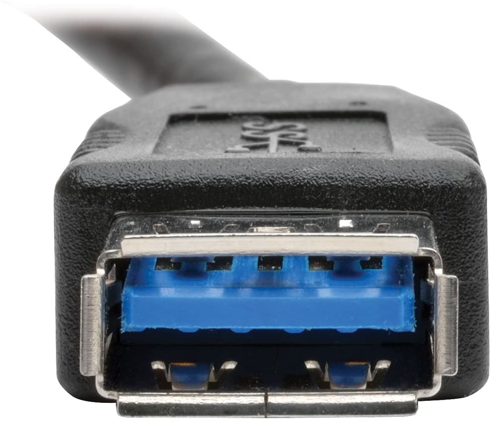 Tripp Lite USB 3.0 Keystone/Panel Mount Coupler Cable (F/F), Angled Connector, All-in-One, Black, 1 ft. (U325-001-KPA-BK) USB 3.0 1 ft. Angled Coupler