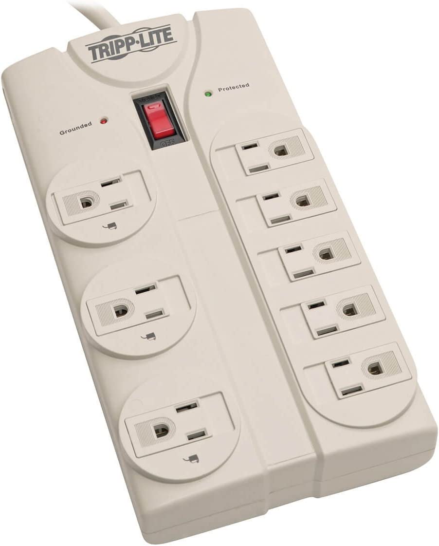 Tripp Lite TLP808 8-Outlet Surge Protector (1440 Joules, 8-Feet Cord) Light Gray