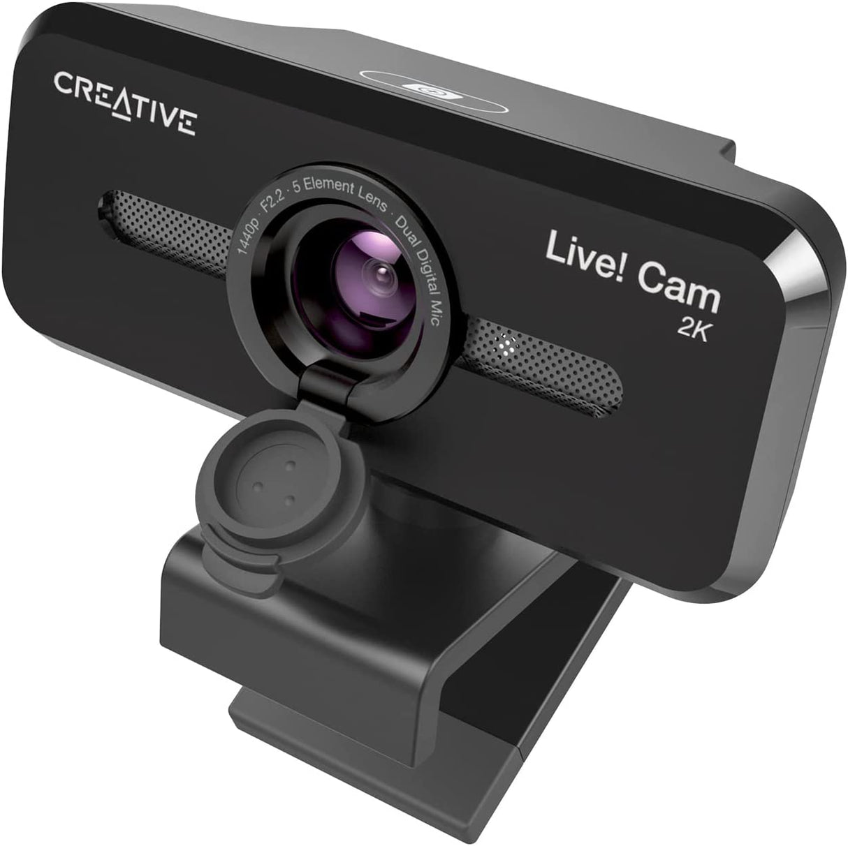 Creative Live! Cam Sync V3 2K QHD USB Webcam with 4X Digital Zoom (4 Zoom Modes from Wide Angle to Narrow Portrait View), Privacy Lens, 2 Mics, for PC and Mac 2K QHD with SmartComms Kit