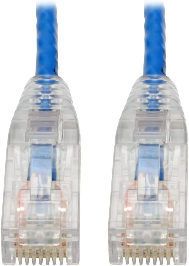 Tripp Lite Cat6 Gigabit Snagless Molded Slim UTP Patch Cable RJ45 M/M Blue 6in 6" (N201-S6N-BL)