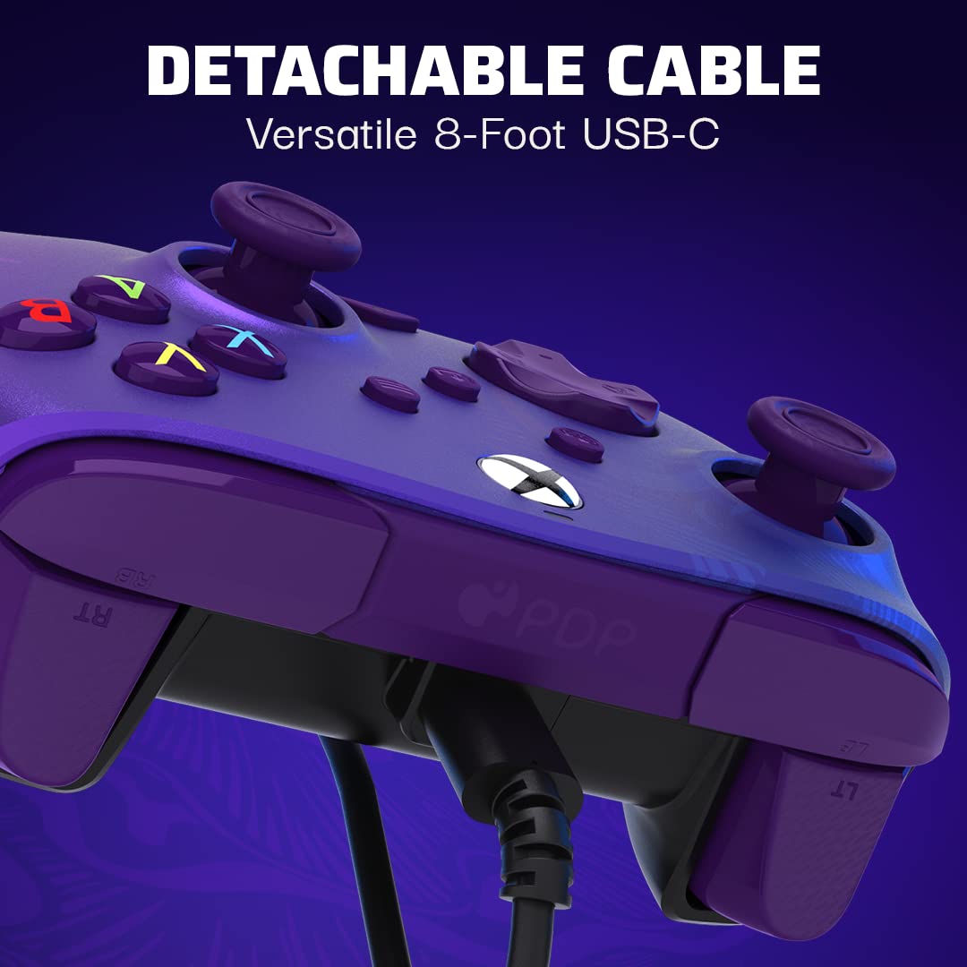 PDP REMATCH Advanced Wired Controller for Xbox Series X|S, Xbox One, Windows 10/11 - Purple Fade
