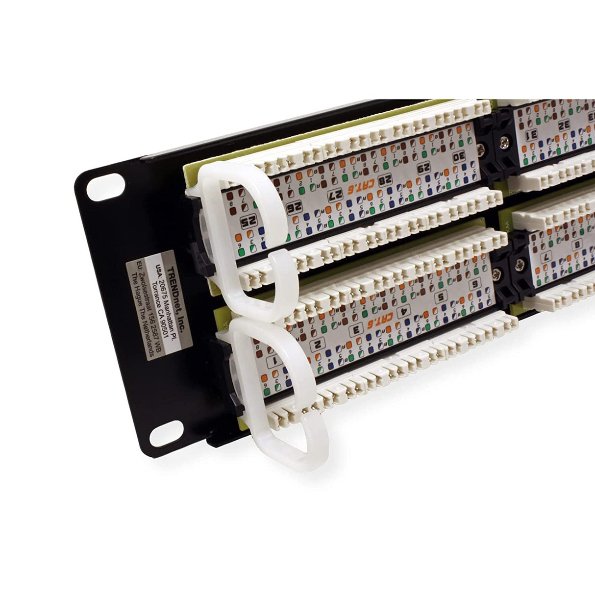 TRENDnet 48-Port Cat6 Unshielded Patch Panel, Wallmount or Rackmount, Compatible with Cat3,4,5,5e,6 Cabling, for Ethernet, Fast Ethernet, Gigabit Applications, Black, TC-P48C6 48 Port